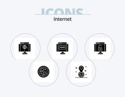 Internet Glyph Icon Pack 5 Icon Design. lock. news. computer. journal. communications vector