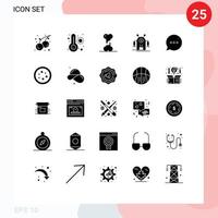 paquete de iconos vectoriales de stock de 25 signos y símbolos de línea para elementos de diseño de vectores editables robóticos de tecnología rota de comentarios