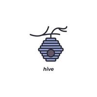 Vector sign hive symbol is isolated on a white background. icon color editable.