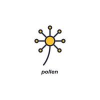 Vector sign pollen symbol is isolated on a white background. icon color editable.