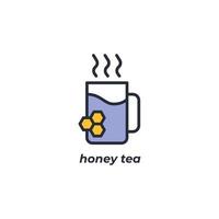 Vector sign honey tea symbol is isolated on a white background. icon color editable.