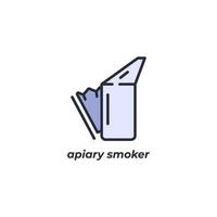 Vector sign apiary smoker symbol is isolated on a white background. icon color editable.