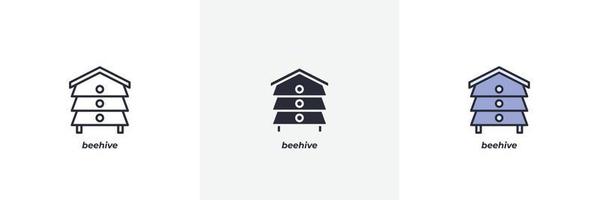 beehive icon. Line, solid and filled outline colorful version, outline and filled vector sign. Idea Symbol, logo illustration. Vector graphics