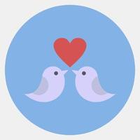 Icon love doves. Valentine day celebration elements. Icons in filled line style. Good for prints, posters, logo, decoration, etc vector