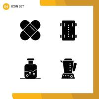 4 Solid Glyph concept for Websites Mobile and Apps patch science skateboard skateboard blender Editable Vector Design Elements