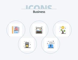 Business Flat Icon Pack 5 Icon Design. profit. investment. person. home business. chart vector