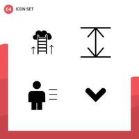 Set of Commercial Solid Glyphs pack for career path body success expand human Editable Vector Design Elements