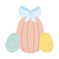 lindos huevos de pascua para ilustración de niños, elemento de diseño para invitaciones temáticas de primavera vector