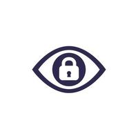 eye and lock, privacy control icon vector