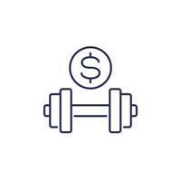 paid workout, training line icon vector