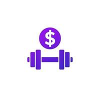 paid workout, training icon on white vector