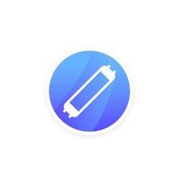 tube light icon, fluorescent lamp vector