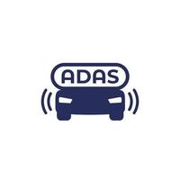 Advanced driver-assistance system icon, vector