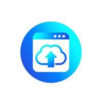 Upload to a cloud vector icon