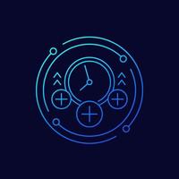 overtime line icon, working over time vector