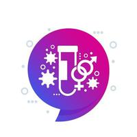 STD testing icon with a test-tube vector
