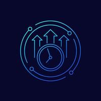 overtime line icon, long working hours vector