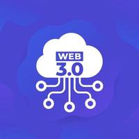 Web 3.0 icon with a cloud, vector