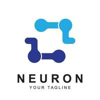 vector de logotipo de neurona con plantilla de eslogan