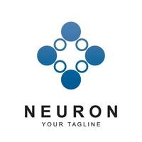 vector de logotipo de neurona con plantilla de eslogan