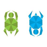 ilustración de plantilla de símbolo de icono de vector de diseño de logotipo de origami de tortuga