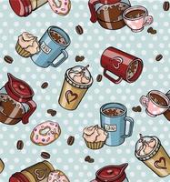 seamless pattern background with donuts. For birthday, valentine and scrapbook vector