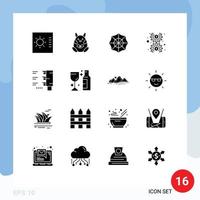 16 Thematic Vector Solid Glyphs and Editable Symbols of alcohol traffic light spider traffic money Editable Vector Design Elements