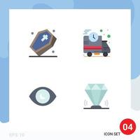 Pack of 4 creative Flat Icons of grave human eye spooky fast view Editable Vector Design Elements