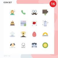 16 iconos creativos signos y símbolos modernos de cake finance call gafas de negocios paquete editable de elementos creativos de diseño de vectores