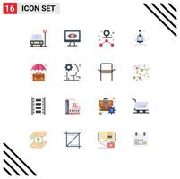 Universal Icon Symbols Group of 16 Modern Flat Colors of office case path briefcase startup Editable Pack of Creative Vector Design Elements