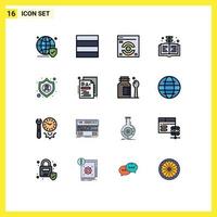 16 Creative Icons Modern Signs and Symbols of test shield web protect knowledge Editable Creative Vector Design Elements