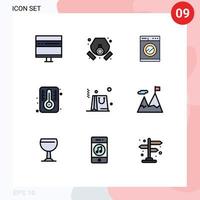 9 Creative Icons Modern Signs and Symbols of shopping bag waste thermometer degree Editable Vector Design Elements