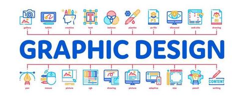 vector de banner infográfico mínimo de diseño gráfico y creatividad