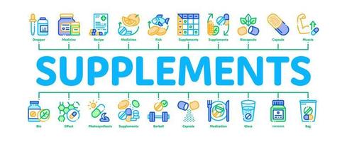 Supplements Minimal Infographic Banner Vector