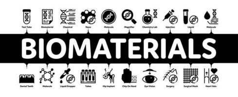 Biomaterials Minimal Infographic Banner Vector