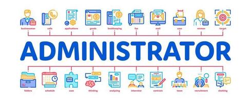 Administrator Business Minimal Infographic Banner Vector