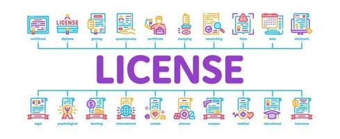 License Certificate Minimal Infographic Banner Vector