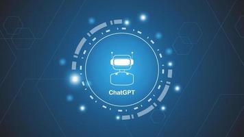 chatgpt ai tecnología de inteligencia artificial concepto de alta tecnología. chat gpt con bot inteligente, ai abierto, línea, luces, tecnología abstracta, vector. diseño para chat, banner web, fondo, transformación. vector