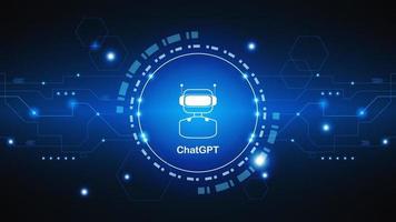 chatGPT Ai artificial intelligence technology hitech concept. chat GPT with smart bot, open Ai, line, lights, technology Abstract, vector. design for chat, web banner, background, transformation. vector