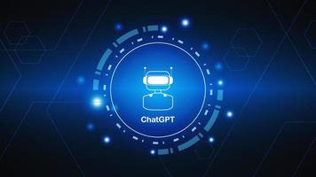 chatGPT Ai artificial intelligence technology hitech concept. chat GPT with smart bot, open Ai, line, lights, technology Abstract, vector. design for chat, web banner, background, transformation. vector
