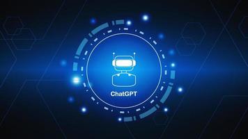 chatGPT Ai artificial intelligence technology hitech concept. chat GPT with smart bot, open Ai, line, lights, technology Abstract, vector. design for chat, web banner, background, transformation. vector