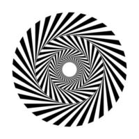 Black and white alternating stripe circles swirl template. Abstract hypnotic optical illusion circular spiral vector. vector