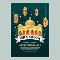 Isra Mi'raj Poster Concept vector