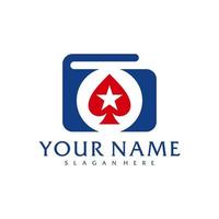 plantilla de vector de logotipo de póquer de carteras, conceptos creativos de diseño de logotipo de póquer