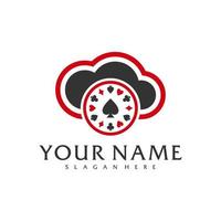 Cloud Poker logo vector template, Creative Poker logo design concepts