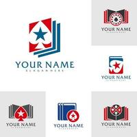 Set of Book Poker logo vector template, Creative Poker logo design concepts