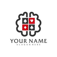 Brain Poker logo vector template, Creative Poker logo design concepts