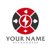 Thunder Poker logo vector template, Creative Poker logo design concepts