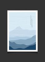 Abstract mountain painting, abstract background, line art mountain. vector