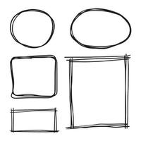 Set frame and circle doodle for design reference. vector